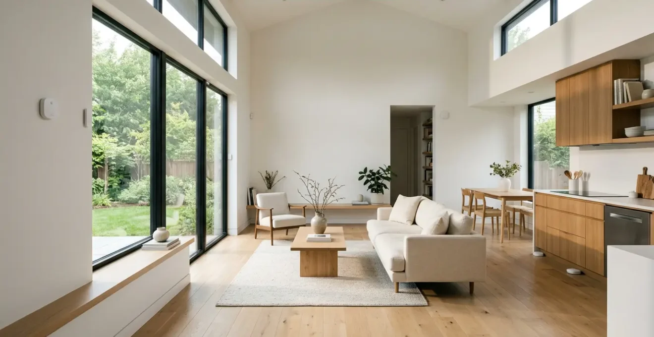 Installation complète de capteurs intelligents dans une maison moderne avec dispositifs de surveillance et automatisation