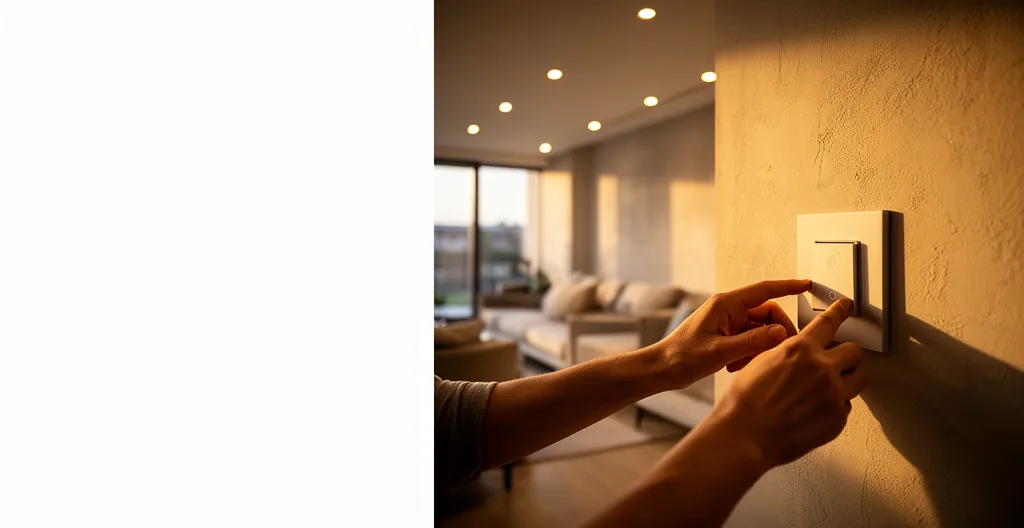 Installation de variateur LED dans un salon moderne avec éclairage tamisé