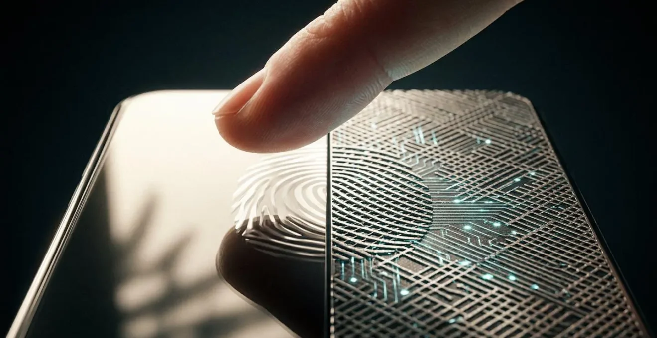 Vue macro comparative de deux technologies de capteurs biométriques côte à côte avec éclairage contrasté