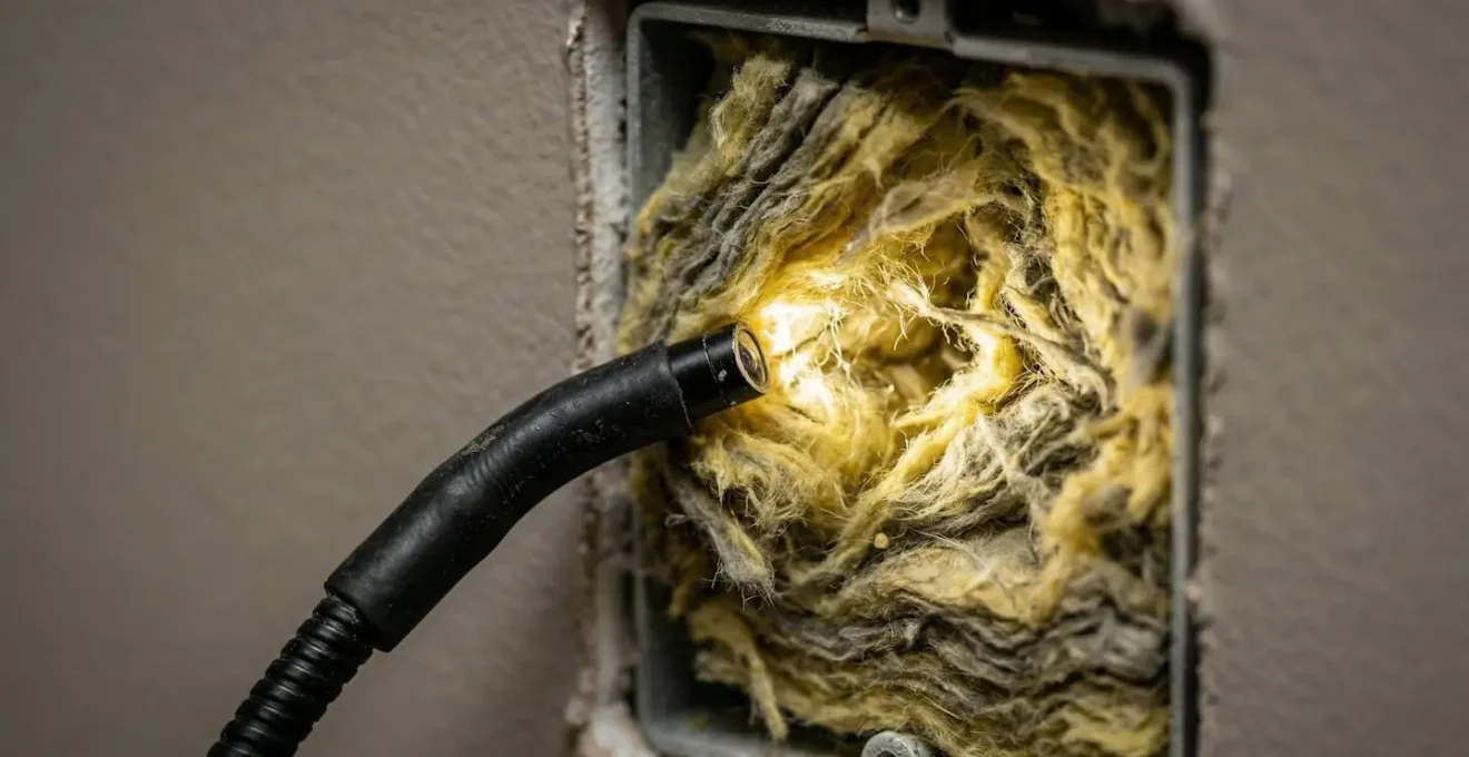 Utilisation d'un endoscope pour vérifier l'isolation cachée dans les murs