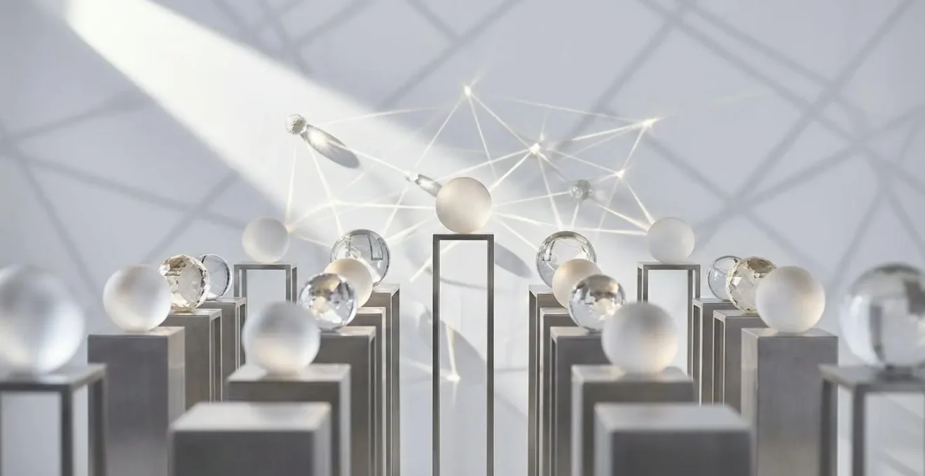Configuration multi-hub dans une maison à étages montrant la couverture optimale du réseau Thread